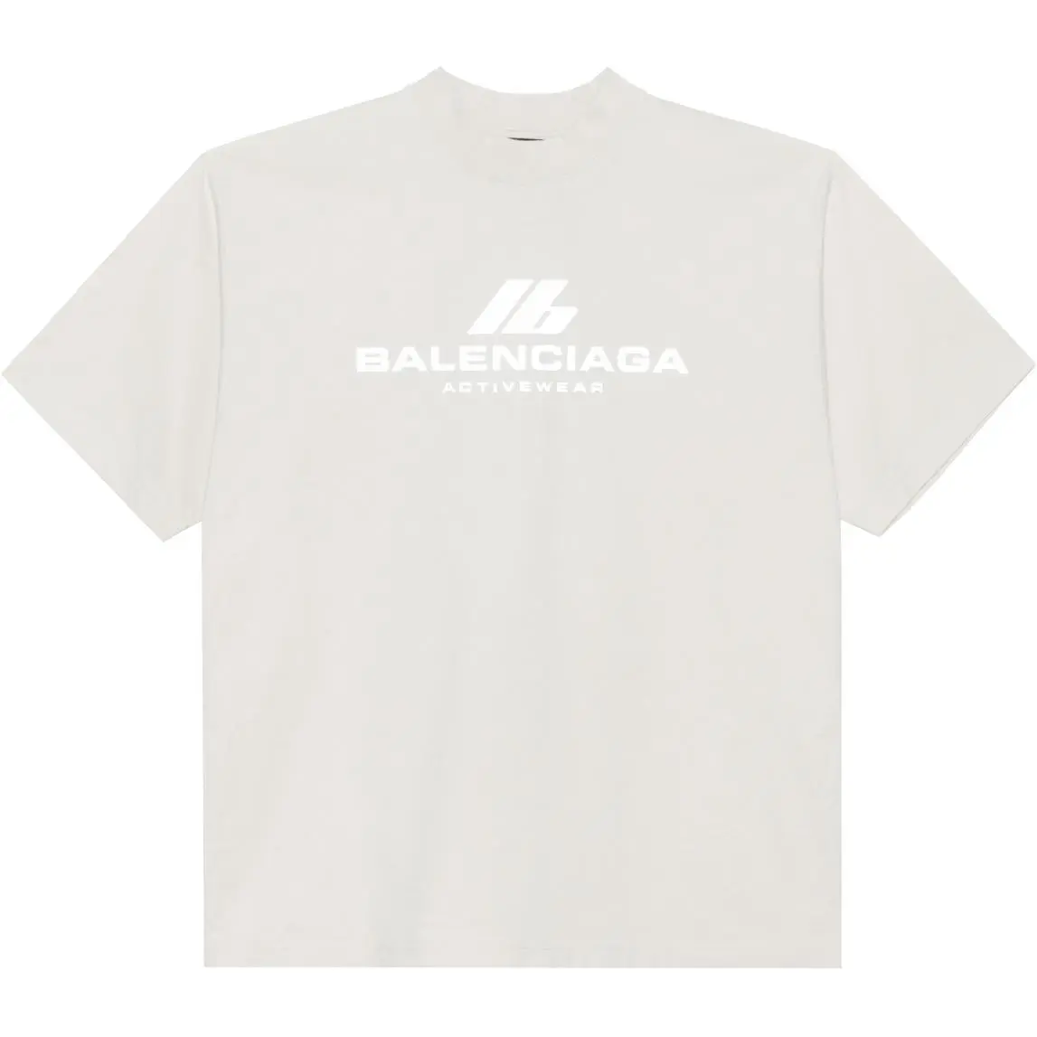 Balenciaga Activewear Logo Letter Print Crew Neck Short Sleeved SS24 T Shirt Loose Fit Unisex White