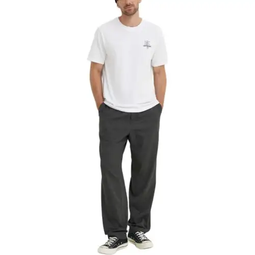 Converse T Shirts Men's White Crew Neck Moderate Straight Fit