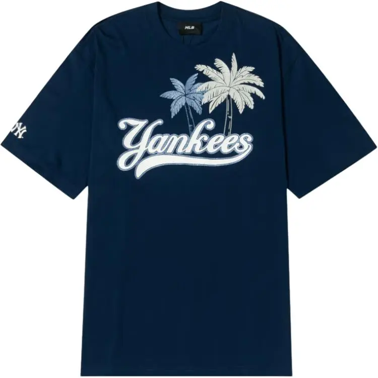 MLB T-Shirts Unisex Navy Blue Crew Neck Moderate