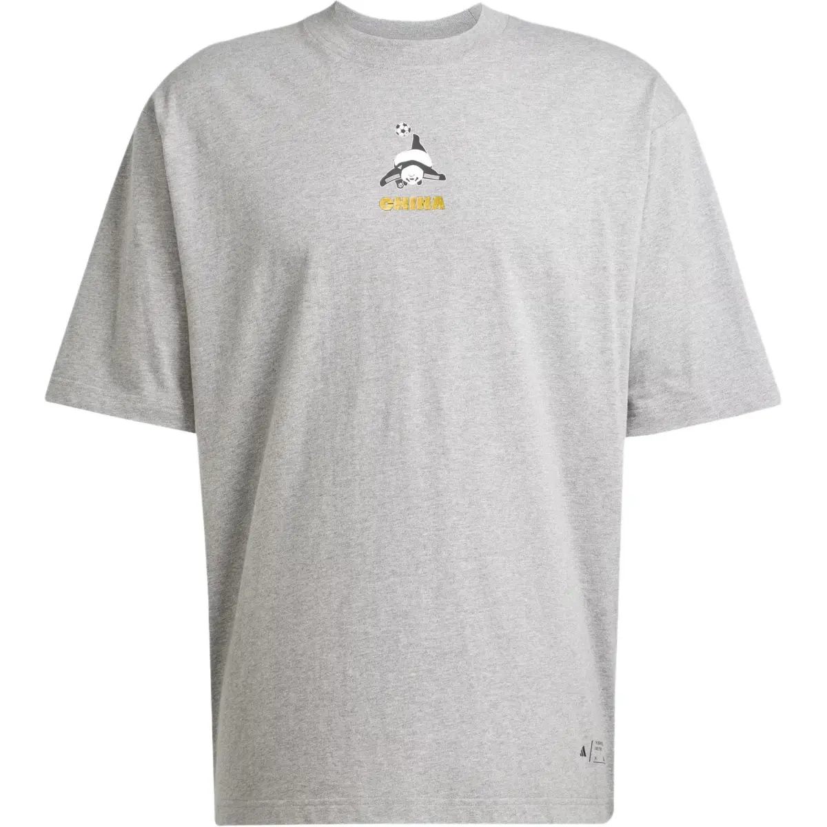Adidas PANDA GOAL GRAPHIC T Shirt Unisex Basic Heather Gray
