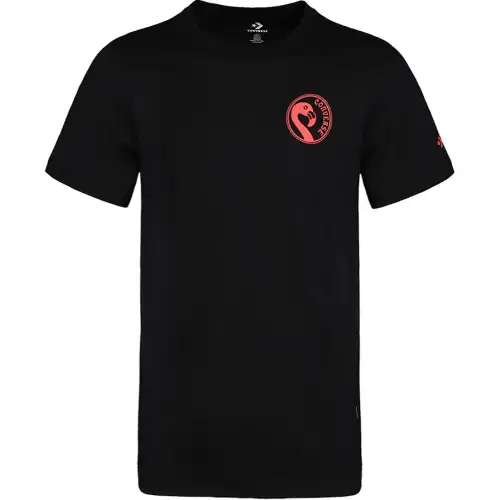 Converse T Shirts Men's Black Crew Neck Moderate Straight Fit