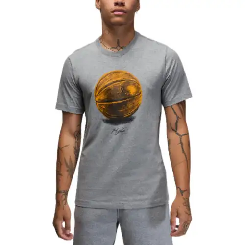 Jordan T Shirts Men's Gray Crew Neck Moderate