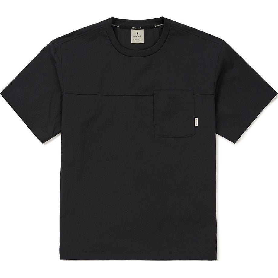 SNOW Peak Root Cold Pocket Pure Color Poor Circular Bargaining Short -sleeved T -shirt Men