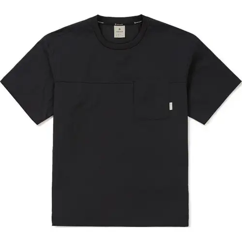 SNOW Peak Root Cold Pocket Pure Color Poor Circular Bargaining Short -sleeved T -shirt Men