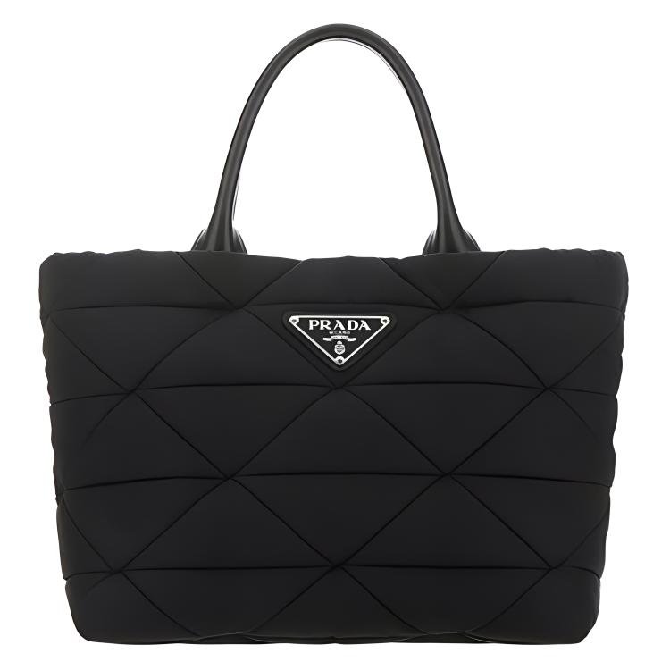PRADA Zip Closure Thickened Nylon Fabric Tote Bag, Shopping Bag, Handbag Men's Black