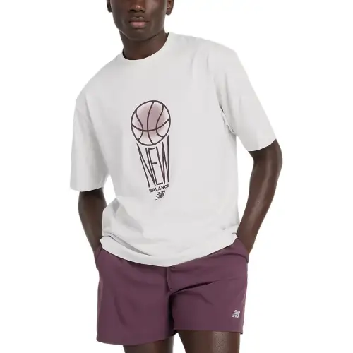 New Balance Hoops Graphic FW24 T Shirt Men's Ash Heather