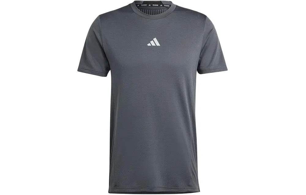Adidas T-Shirts Men's Gray Crew Neck Moderate Straight Fit