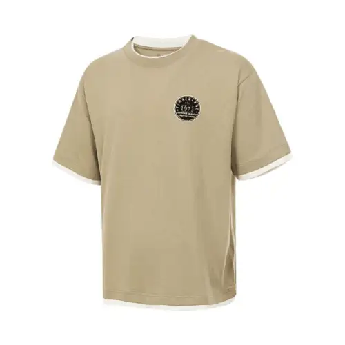 Timberland T Shirts Men's Khaki Crew Neck Moderate Straight Fit