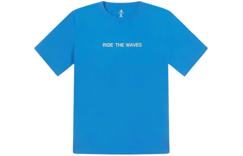Converse Summer Fun Collection T-Shirts Men's Blue Crew Neck Moderate Straight Fit