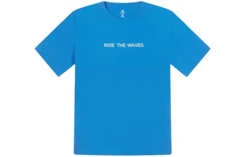 Converse Summer Fun Collection T Shirts Men's Blue Crew Neck Moderate Straight Fit