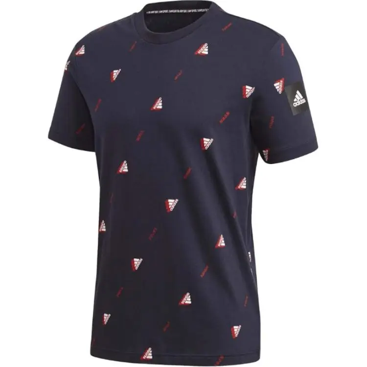 Adidas MHE AOP T Shirt Men's Marine Blue