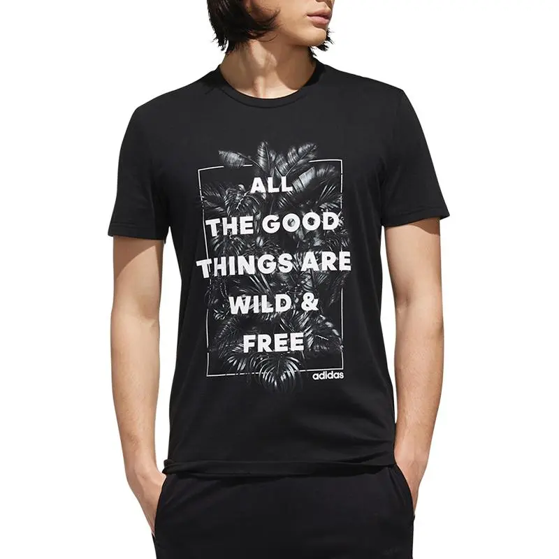 Adidas T-Shirts Men's Black Crew Neck Moderate