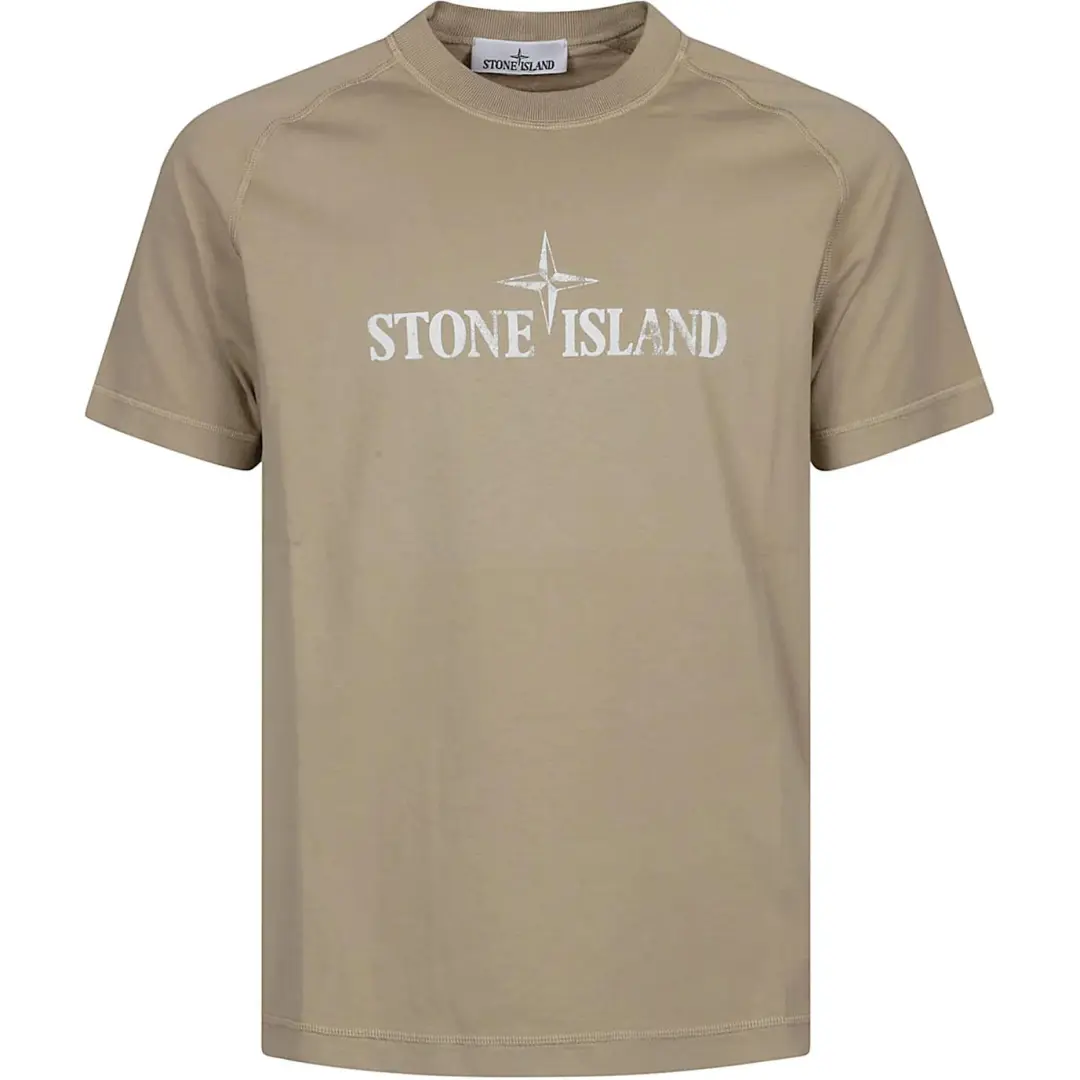 STONE ISLAND Logo Printed Crewneck T Shirt