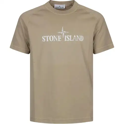 STONE ISLAND Logo Printed Crewneck T Shirt