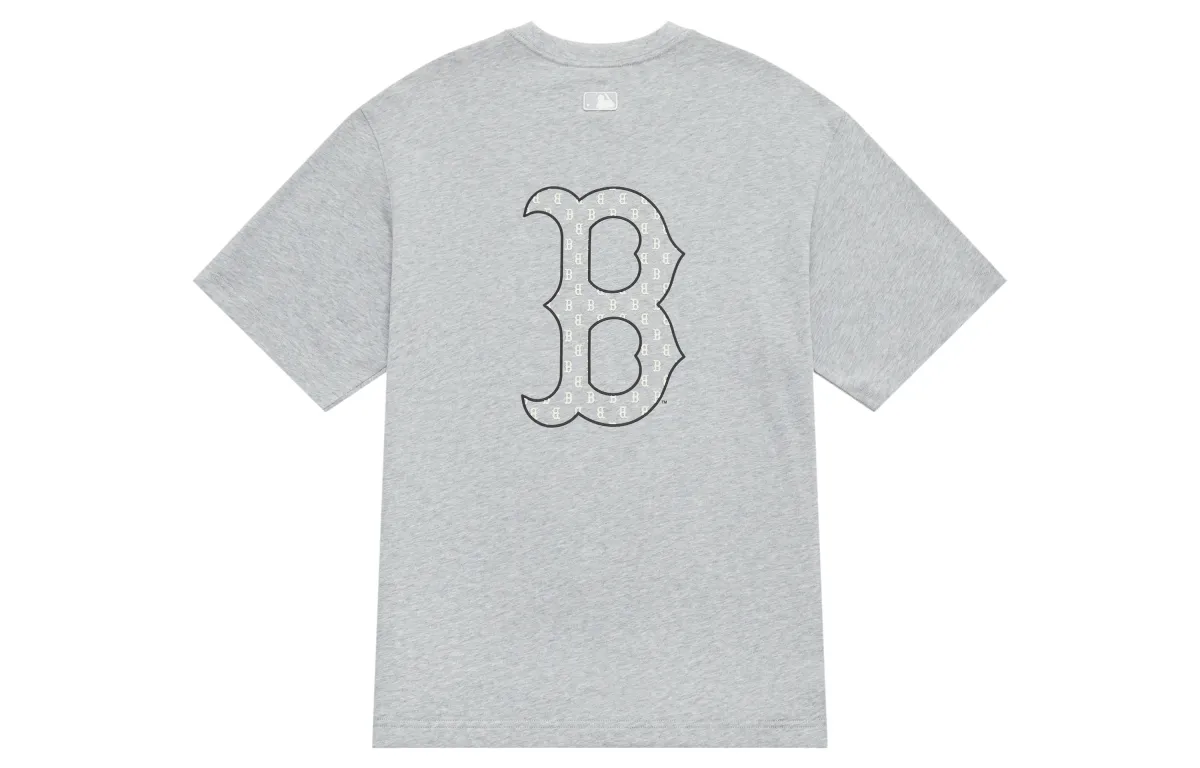 MLB MONOGRAM Collection Boston Red Sox SS25 T Shirt Unisex Standard Heather Gray