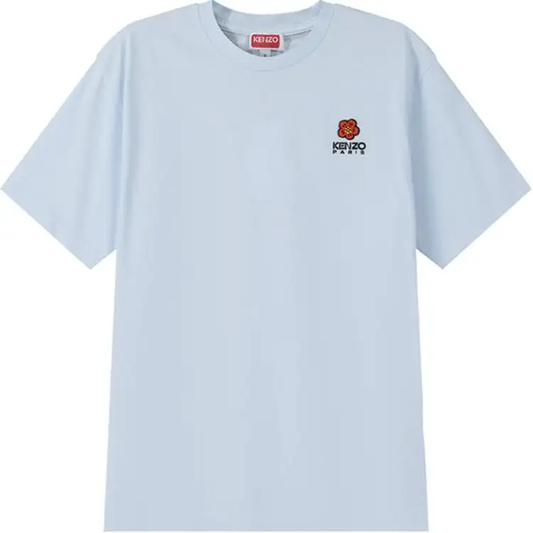KENZO T Shirts Men's Light Blue Crew Neck Moderate Straight Fit
