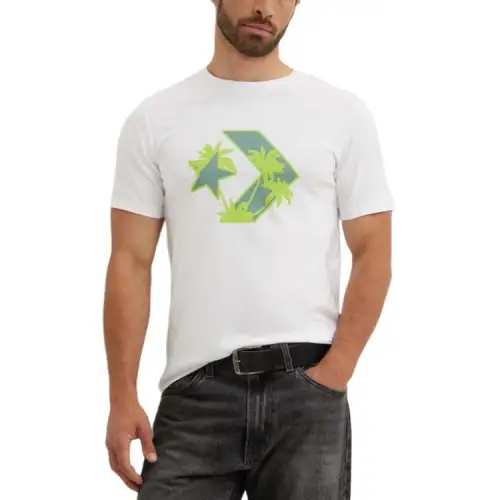 Converse T Shirts Men's White Crew Neck Thin Straight Fit