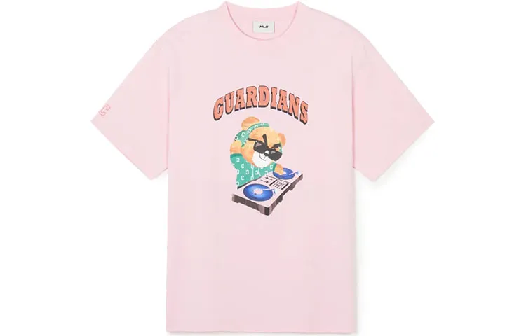 MLB Drop Shoulder Sleeve T-Shirt Unisex Pink