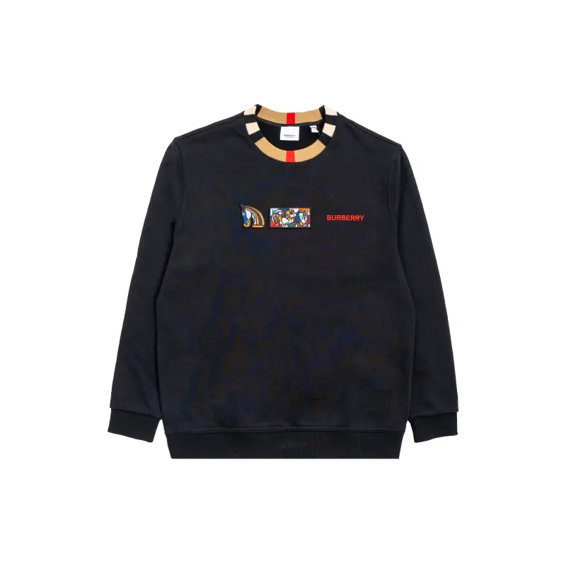Burberry T Shirts Unisex Black Crew Neck Moderate