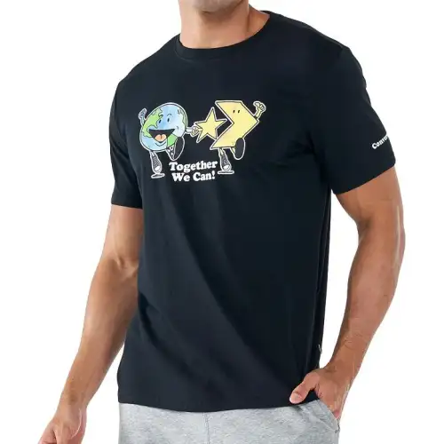 Converse T Shirts Men's Black Crew Neck Moderate Straight Fit