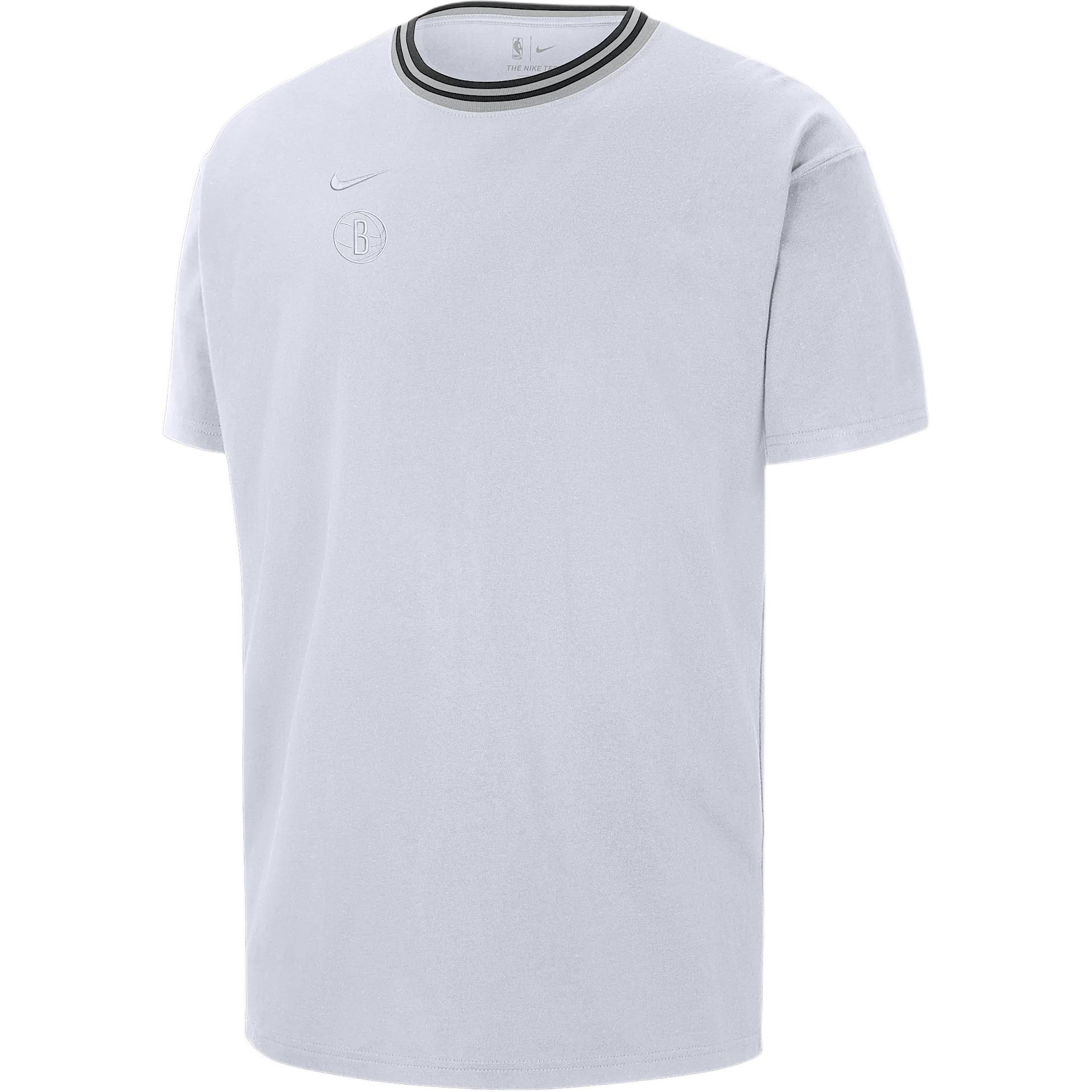 Nike X NBA joint model Max90Brooklyn Nets FW24 Courtside City Edition Premium brand logo letters comfortable short-sleeved T-shirt men's white
