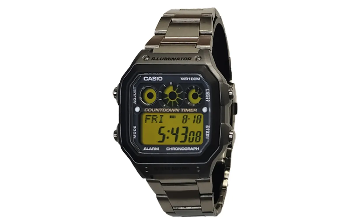 CASIO Custom Collection Quartz Movement Watch Men's Watches Yellow Watch Dial
