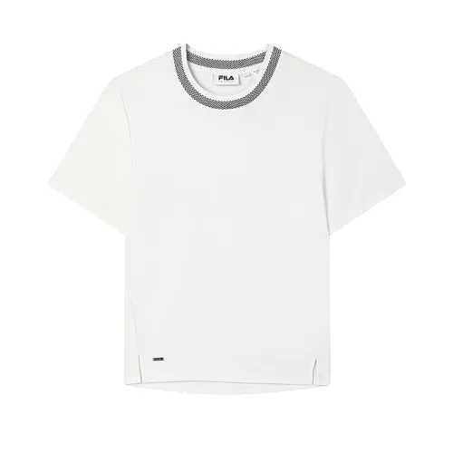 FILA T Shirts Men's Mist White Crew Neck Moderate