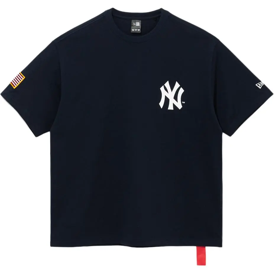 New Era x MLB T Shirt Couple, Trendy And Versatile Unisex Marine Blue