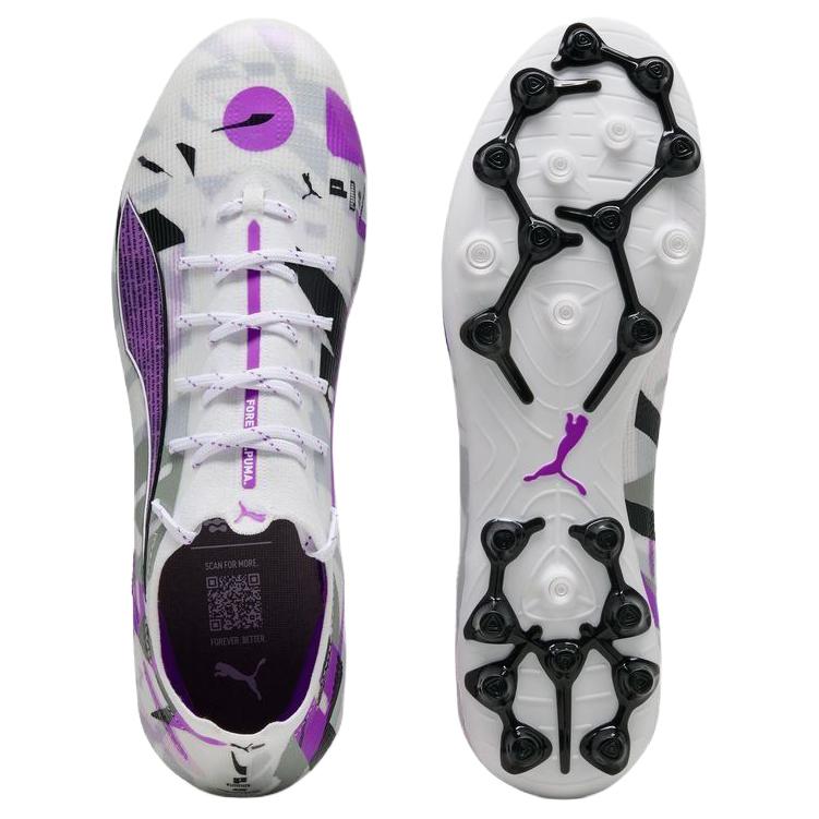PUMA Ultra 5 Soft And Comfortable Soccer Shoes Unisex White Purple