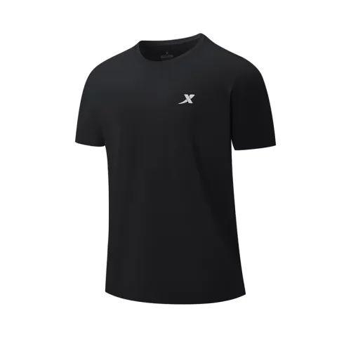 Xtep, sports quick dry breathable black T-shirt for gym for leisure with a round collar, with short sleeve, with your logo imprint, for running