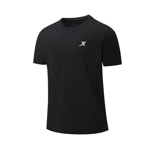 XTEP Comprehensive Training Short Sleeved Running T Shirt Men's Jet Black