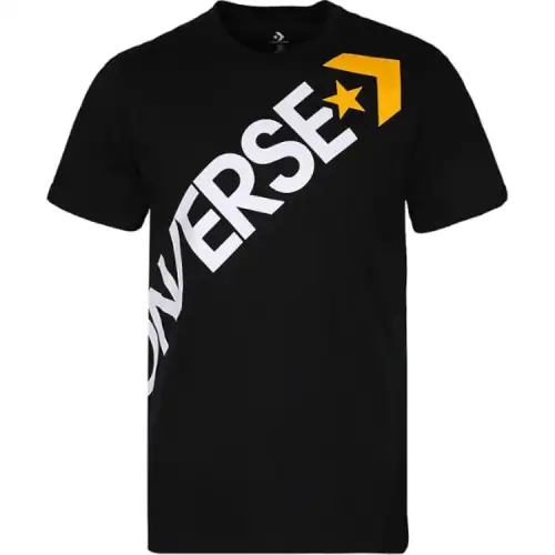 Converse T Shirts Men's Black Crew Neck Moderate