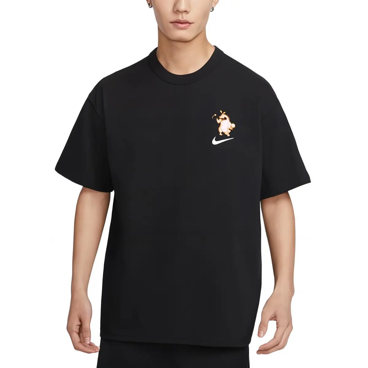 Nike T-Shirts Men's Black Crew Neck Moderate