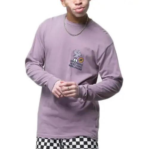 Vans T Shirts Unisex Purple Crew Neck