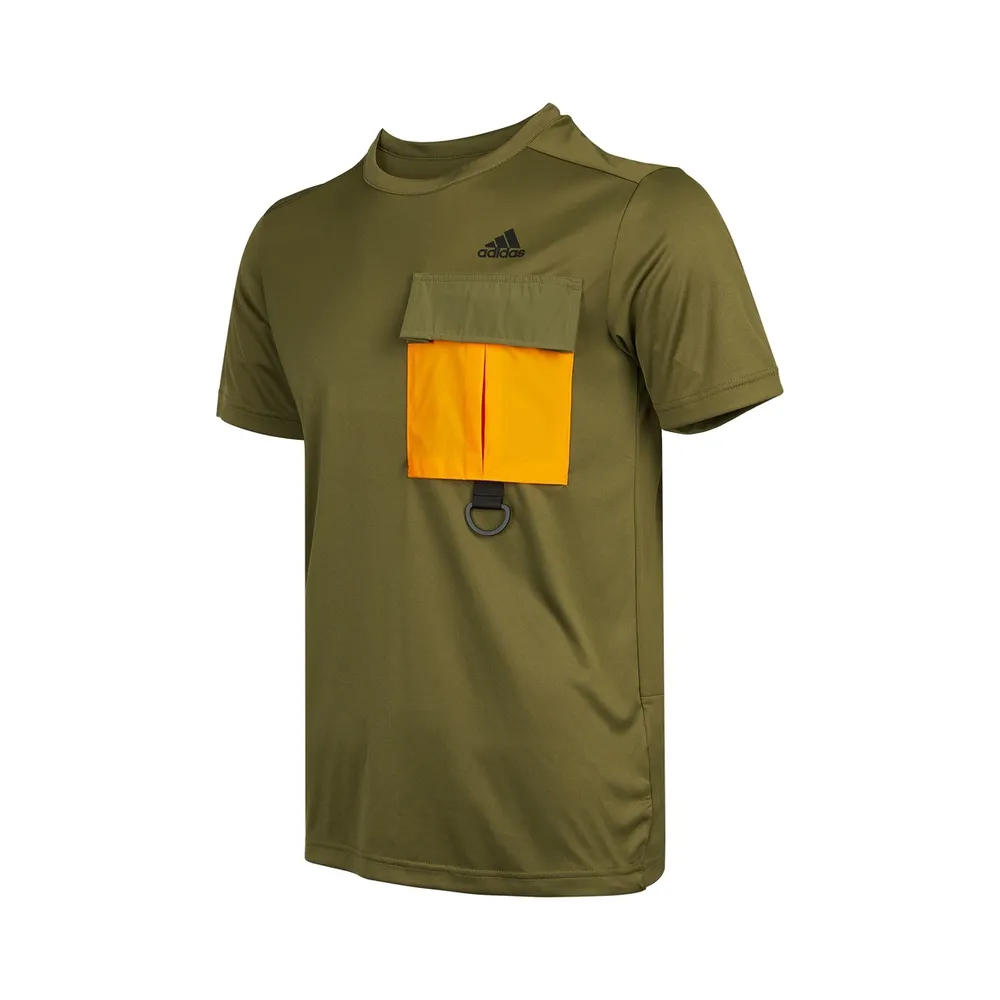 Adidas T-Shirts Men's Green Crew Neck Moderate