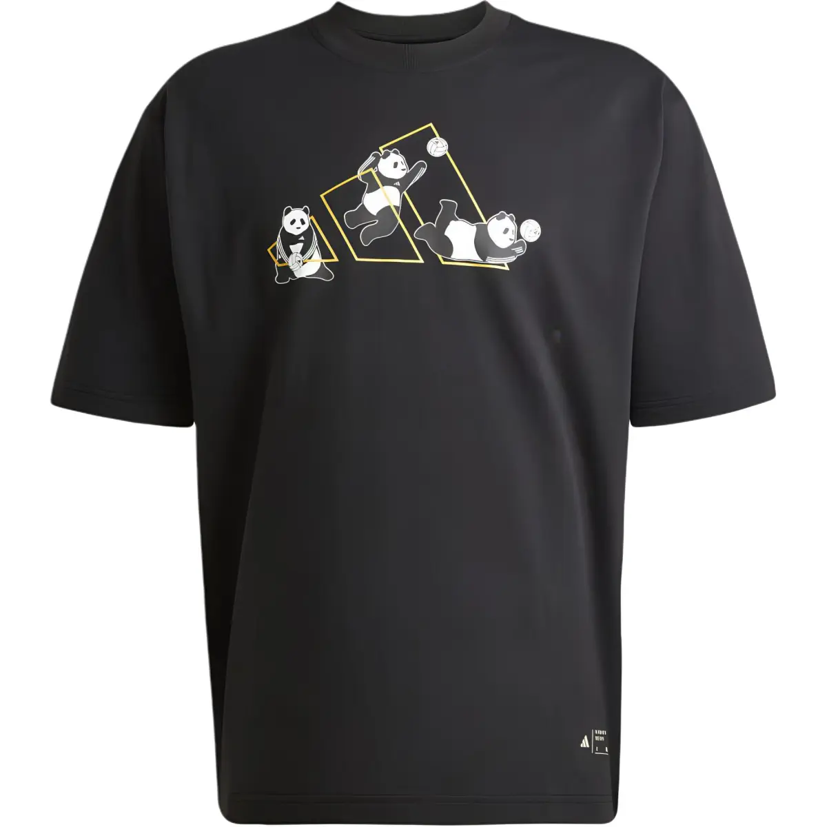 Adidas T-Shirts Unisex Black Crew Neck Moderate Straight Fit