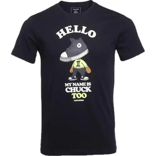 Converse T Shirts Men's Black Crew Neck Moderate Straight Fit