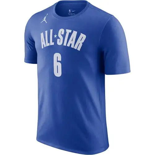 Jordan T Shirts Men's Blue Crew Neck Moderate Straight Fit