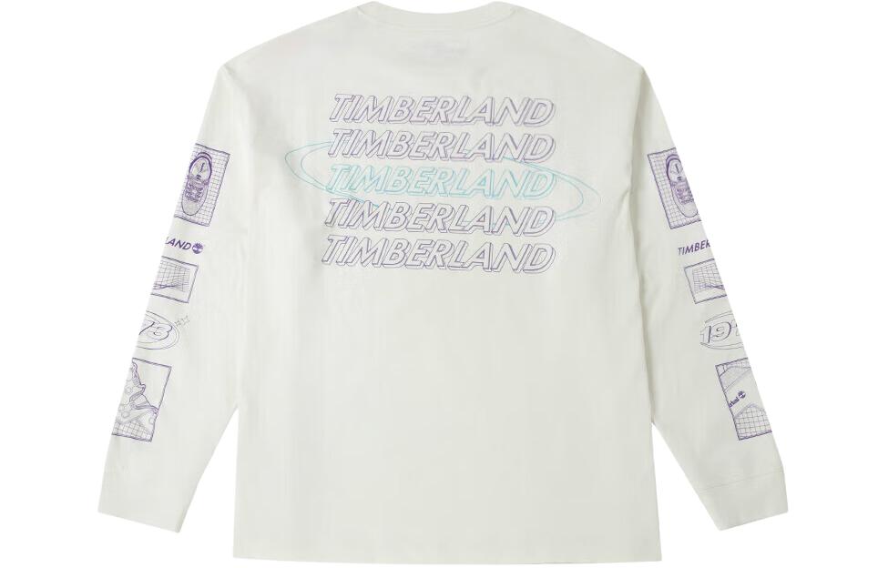 Timberland Timberland, travel comfortable white long-sleeve for traveling with a round collar