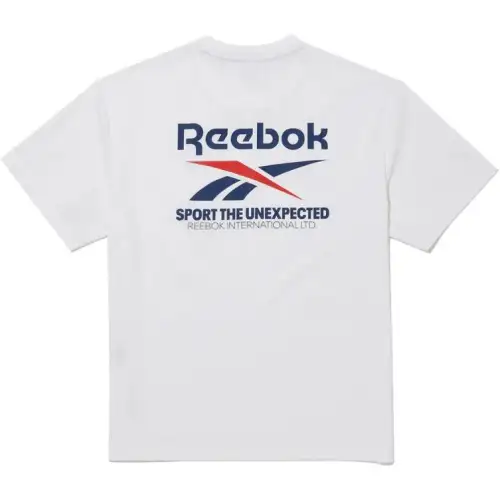Reebok T Shirts Unisex White Crew Neck Moderate Straight Fit