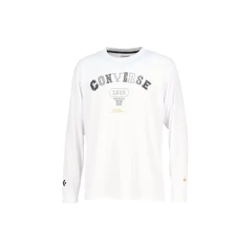 Converse T Shirts Unisex White Crew Neck Moderate Straight Fit