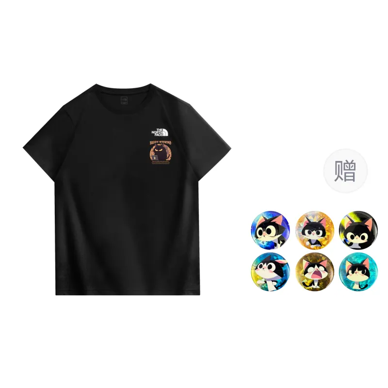 THE NORTH FACE T Shirt Unisex Black, With Complimentary Badge