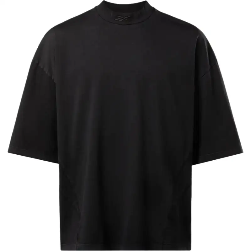 Reebok T Shirts Unisex Black Crew Neck Moderate Straight Fit