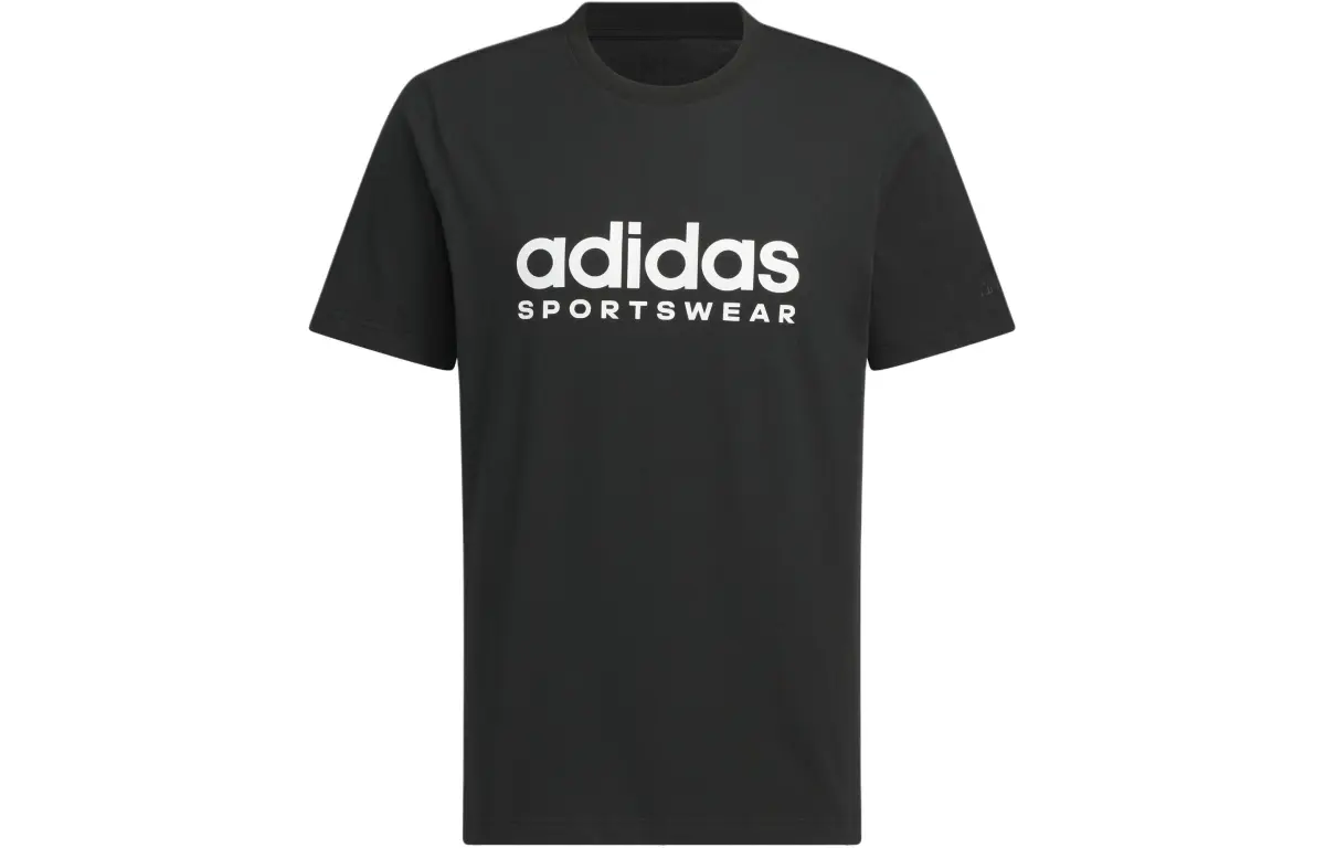 Adidas Big Linear Logo T-shirt Asia Sizing 'Black White'