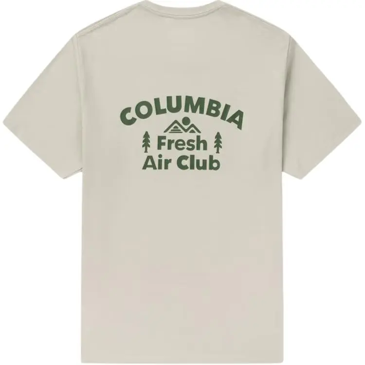 Columbia T-Shirts Men's Ivory Crew Neck Moderate Straight Fit