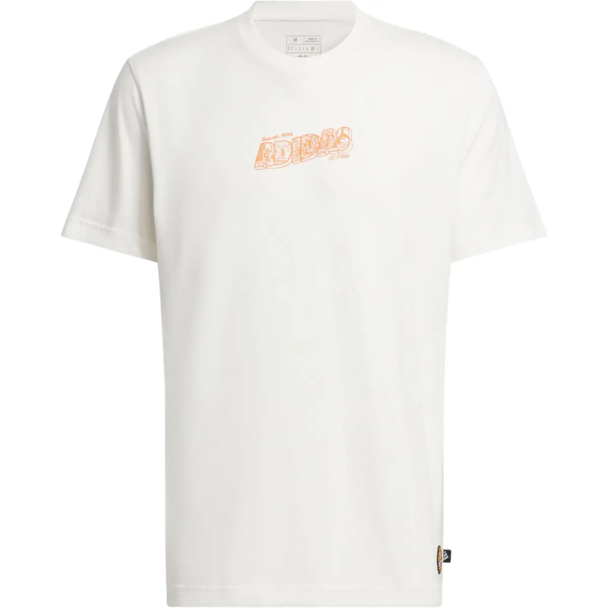 Adidas T-Shirts Men's White Crew Neck Moderate Straight Fit