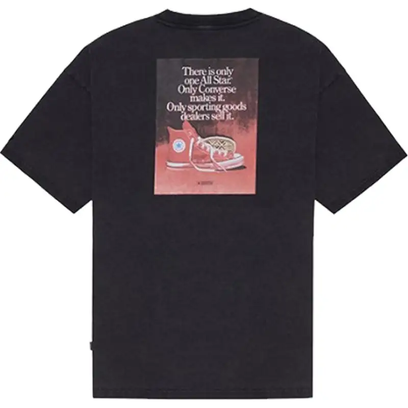 Converse T Shirts Unisex Black Crew Neck Moderate