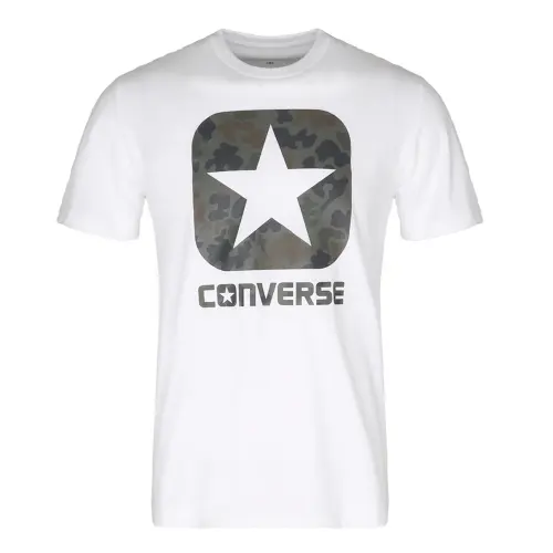 Converse T Shirts Men's White Crew Neck Moderate