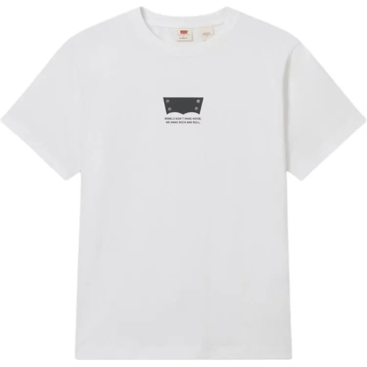 Levi's T-Shirts Men's White Crew Neck Moderate Straight Fit