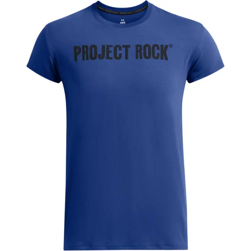 Under Armour ProjectRock Hard At Work T Shirt Men's Tech Blue/Black